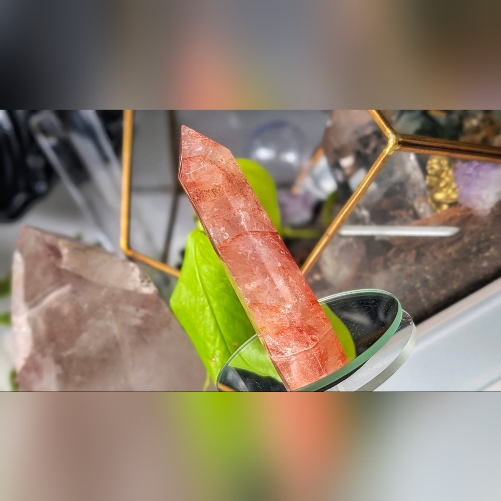 Strawberry Quartz Crystal Pillar Tower